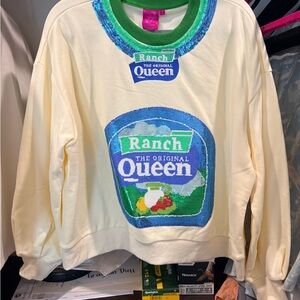 Ranch The Original Queen Graphic Sweatshirt - Cream & Blue